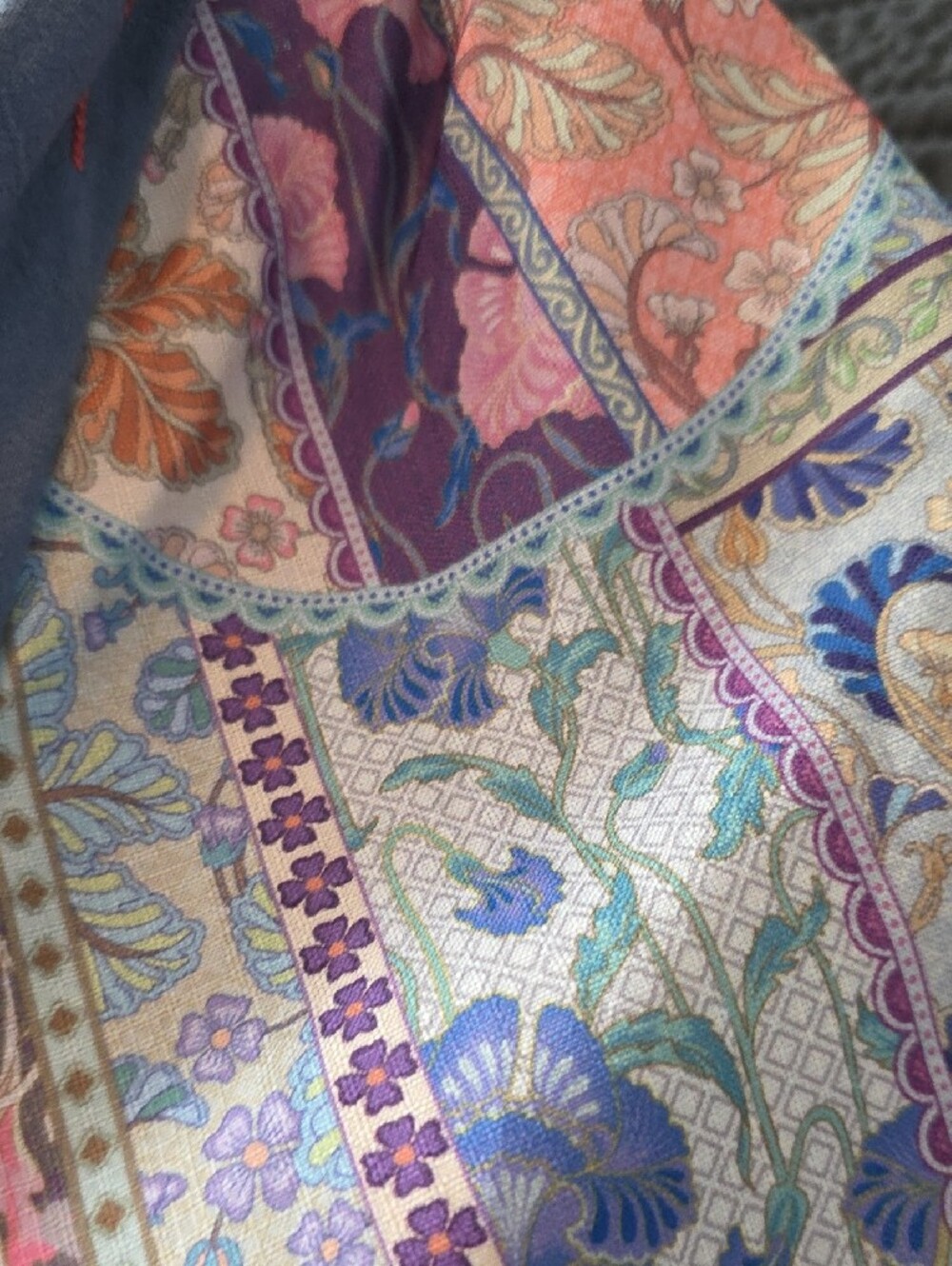 NWT Blue Velvet Medium Boho Floral Peasant Tunic Top - Picture 4 of 8